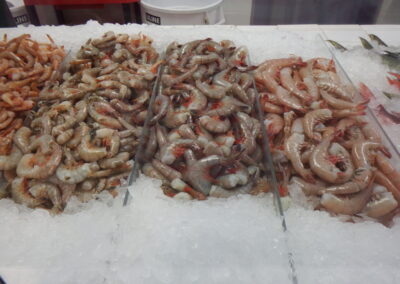 Fresh shrimp at Destin Ice Seafood Market